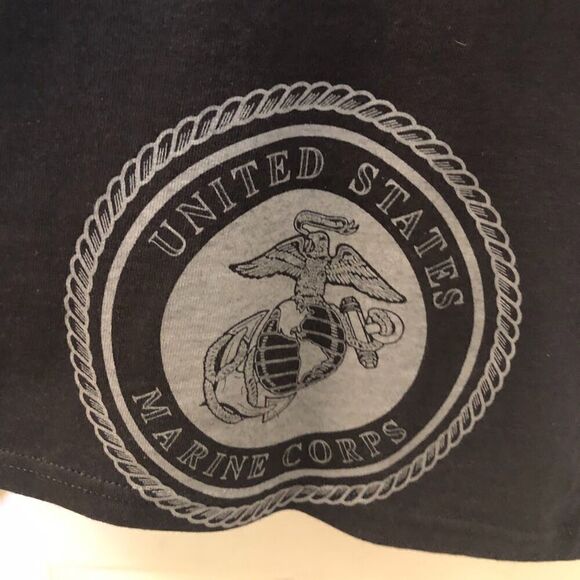 Semper Fi United States Marine Corps Black Graphic T-Shirt Men's Unisex Large - Picture 5 of 9